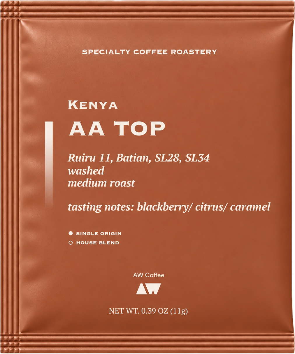Kenya AA TOP, Washed, Medium Roast, Drip Coffee Bag (11g)